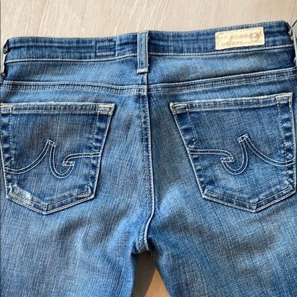 AG Stevie Ankle Slim Straight Distressed Jeans Stretch Medium Wash Blue 26 - Picture 10 of 13
